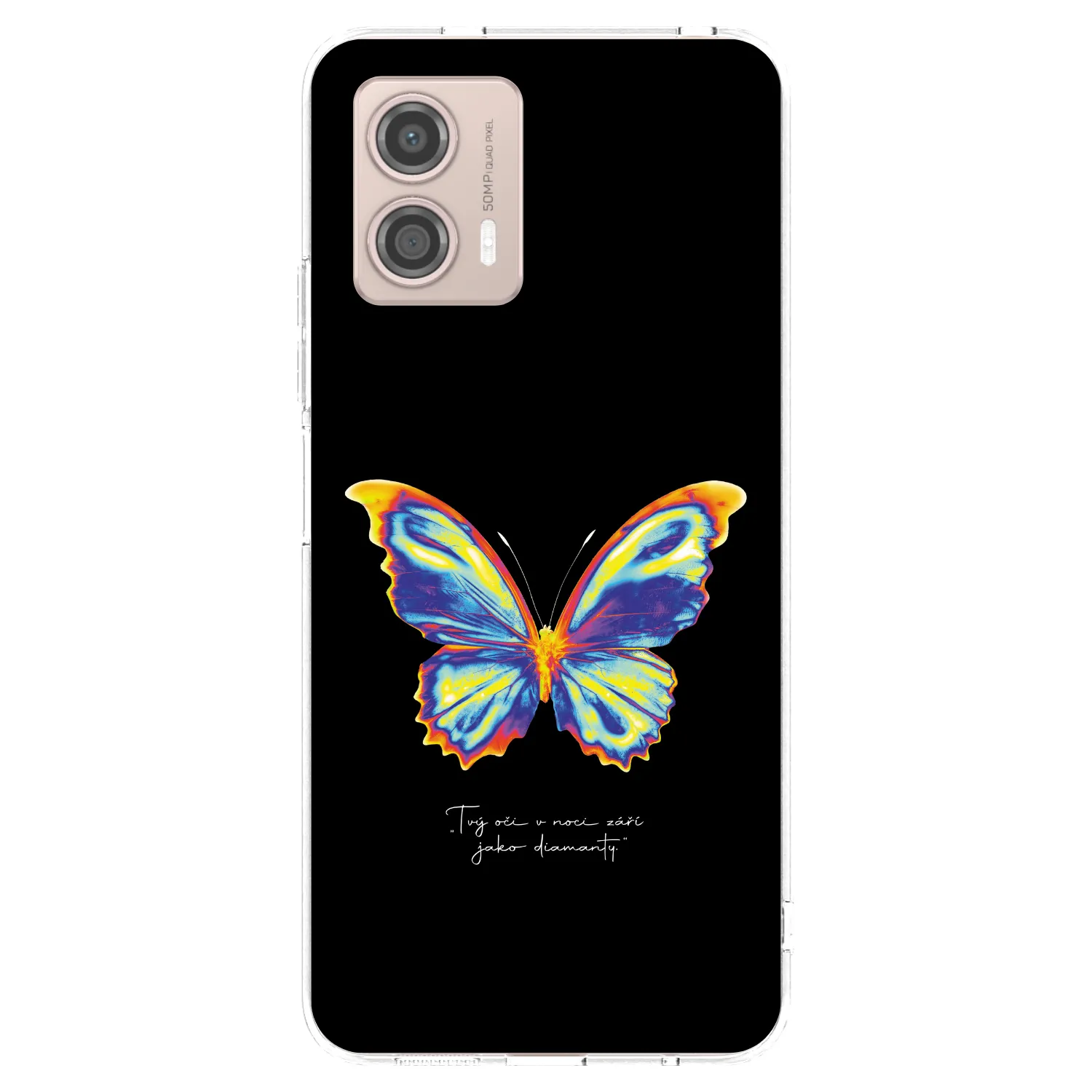 Picasee silikonový průhledný obal pro Motorola Moto G53 5G - Diamanty Black