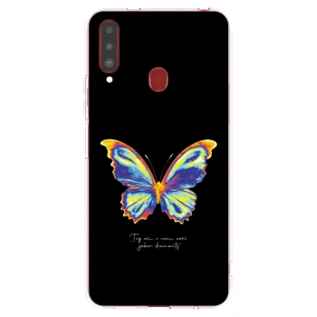 Picasee silikonový průhledný obal pro Samsung Galaxy A20s - Diamanty Black