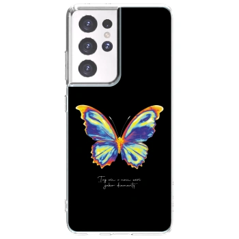Picasee silikonový průhledný obal pro Samsung Galaxy S21 Ultra 5G G998B - Diamanty Black