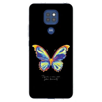 Picasee silikonový průhledný obal pro Motorola Moto G9 Play - Diamanty Black
