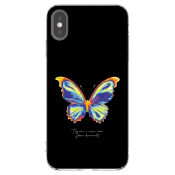 Picasee silikonový průhledný obal pro Apple iPhone XS Max - Diamanty Black