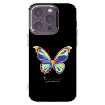 Picasee silikonový průhledný obal pro Apple iPhone 14 Pro - Diamanty Black