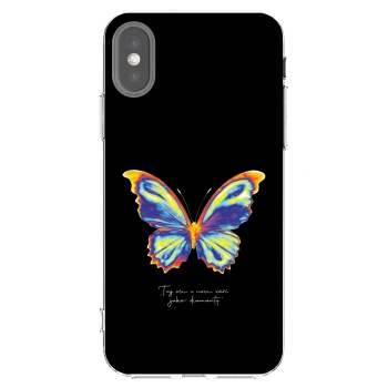 Picasee silikonový průhledný obal pro Apple iPhone X/XS - Diamanty Black