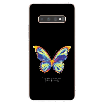 Picasee silikonový průhledný obal pro Samsung Galaxy S10 Plus G975 - Diamanty Black