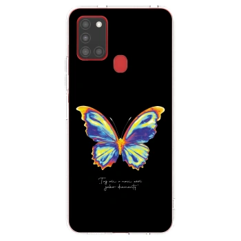 Picasee silikonový průhledný obal pro Samsung Galaxy A21s - Diamanty Black
