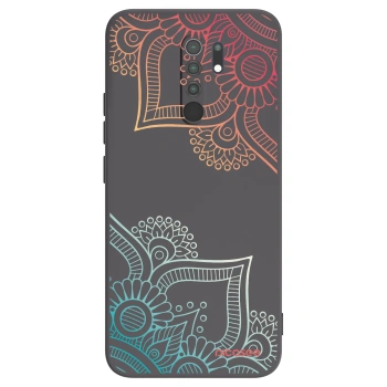 Picasee silikonový černý obal pro Xiaomi Redmi 9 - Květinový vzor