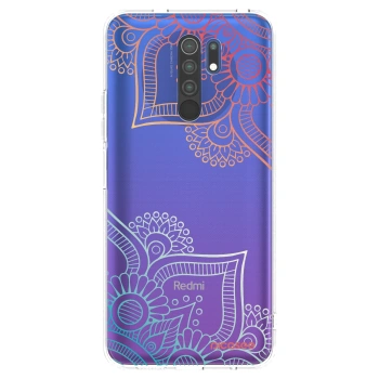 Picasee silikonový průhledný obal pro Xiaomi Redmi 9 - Květinový vzor