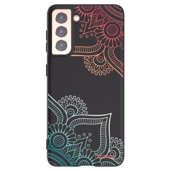 Picasee silikonový černý obal pro Samsung Galaxy S21 5G G991B - Květinový vzor