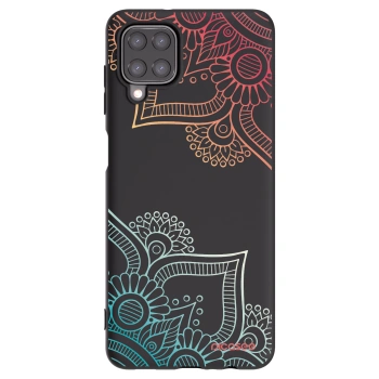 Picasee silikonový černý obal pro Samsung Galaxy A12 A125F - Květinový vzor