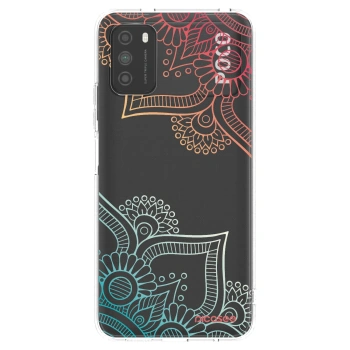 Picasee silikonový průhledný obal pro Xiaomi Poco M3 - Květinový vzor