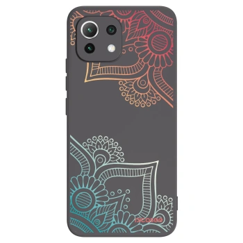 Picasee silikonový černý obal pro Xiaomi 11 Lite 5G NE - Květinový vzor