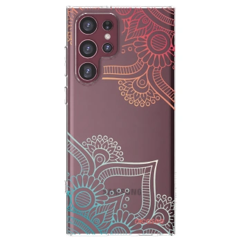 Picasee silikonový průhledný obal pro Samsung Galaxy S22 Ultra 5G - Květinový vzor