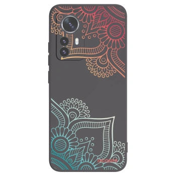 Picasee silikonový černý obal pro Xiaomi 12 Pro - Květinový vzor