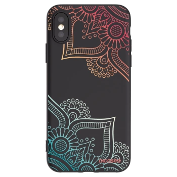 Picasee silikonový černý obal pro Apple iPhone X/XS - Květinový vzor