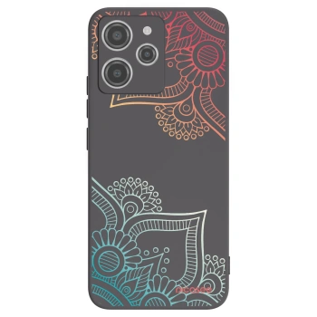Picasee silikonový černý obal pro Xiaomi Redmi 12 4G - Květinový vzor