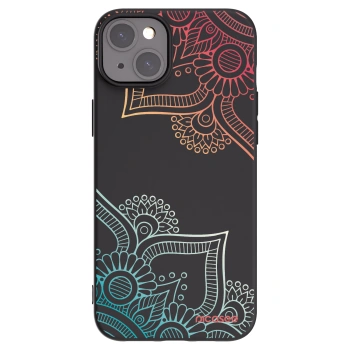 Picasee silikonový černý obal pro Apple iPhone 15 Plus - Květinový vzor