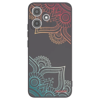 Picasee silikonový černý obal pro Xiaomi Redmi 12 5G - Květinový vzor