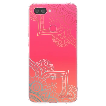 Picasee silikonový průhledný obal pro Xiaomi Mi 8 Lite - Květinový vzor