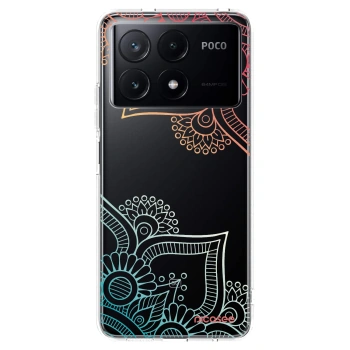 Picasee silikonový průhledný obal pro Xiaomi Poco X6 Pro - Květinový vzor