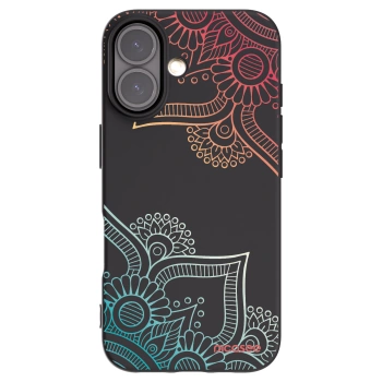 Picasee silikonový černý obal pro Apple iPhone 16 - Květinový vzor
