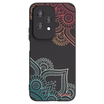 Picasee silikonový černý obal pro Honor 200 Lite - Květinový vzor