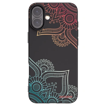 Picasee silikonový černý obal pro Apple iPhone 16 Plus - Květinový vzor