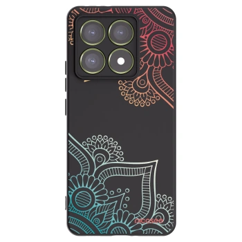 Picasee silikonový černý obal pro Xiaomi 14T - Květinový vzor