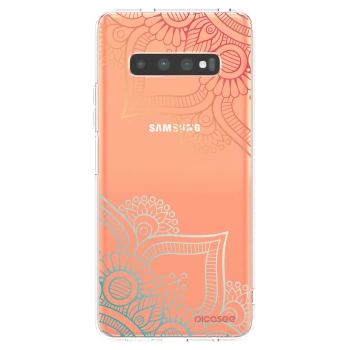 Picasee silikonový průhledný obal pro Samsung Galaxy S10 Plus G975 - Květinový vzor