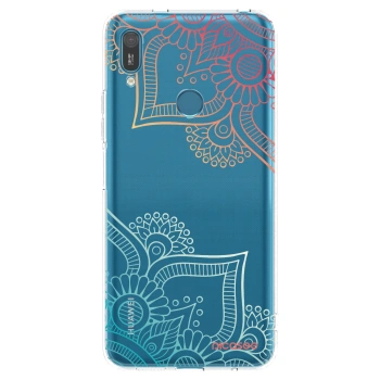 Picasee silikonový průhledný obal pro Huawei Y7 2019 - Květinový vzor