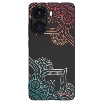 Picasee silikonový černý obal pro Xiaomi Poco X7 Pro 5G - Květinový vzor