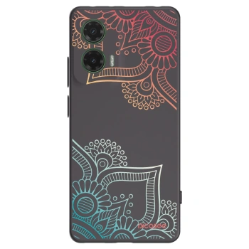Picasee silikonový černý obal pro Motorola Moto G35 5G - Květinový vzor