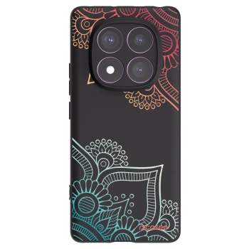 Picasee silikonový černý obal pro Xiaomi Redmi Note 14 Pro 4G - Květinový vzor