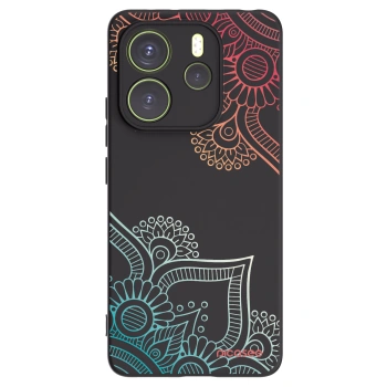 Picasee silikonový černý obal pro Xiaomi Redmi Note 14 4G - Květinový vzor