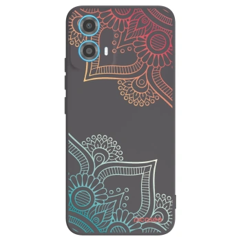 Picasee silikonový černý obal pro Motorola Moto G34 5G - Květinový vzor