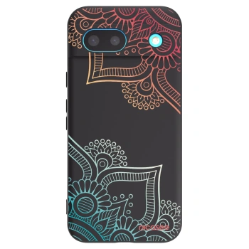 Picasee silikonový černý obal pro Google Pixel 8a - Květinový vzor