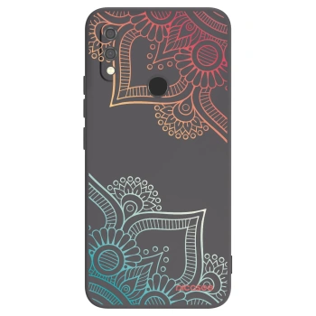 Picasee silikonový černý obal pro Xiaomi Redmi Note 7 - Květinový vzor