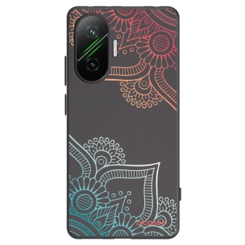 Picasee silikonový černý obal pro Xiaomi Poco F7 5G - Květinový vzor