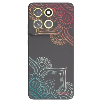 Picasee silikonový černý obal pro Motorola Moto G86 5G - Květinový vzor