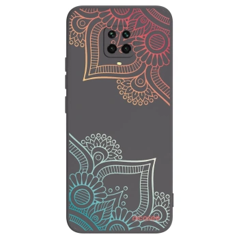 Picasee silikonový černý obal pro Xiaomi Redmi Note 9 Pro - Květinový vzor