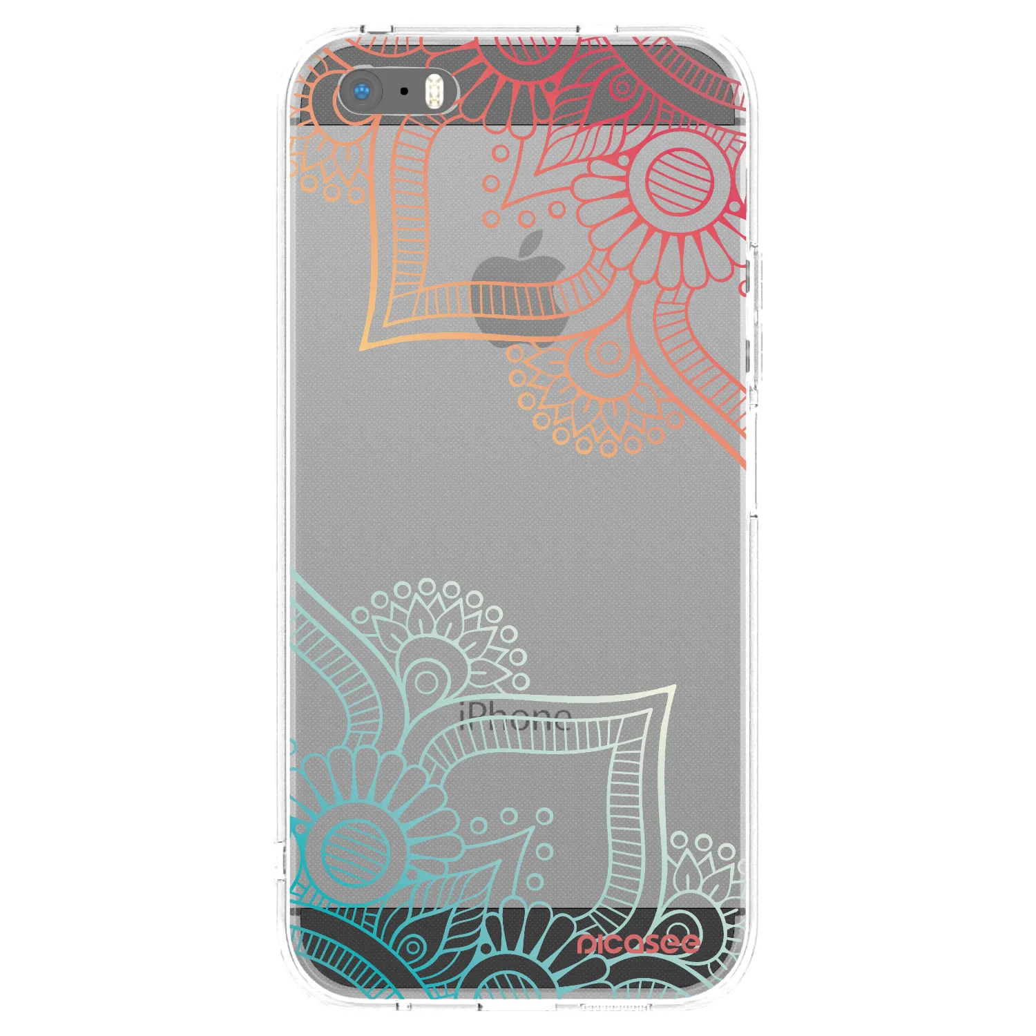 Picasee silikonový průhledný obal pro Apple iPhone 5/5S/SE - Květinový vzor