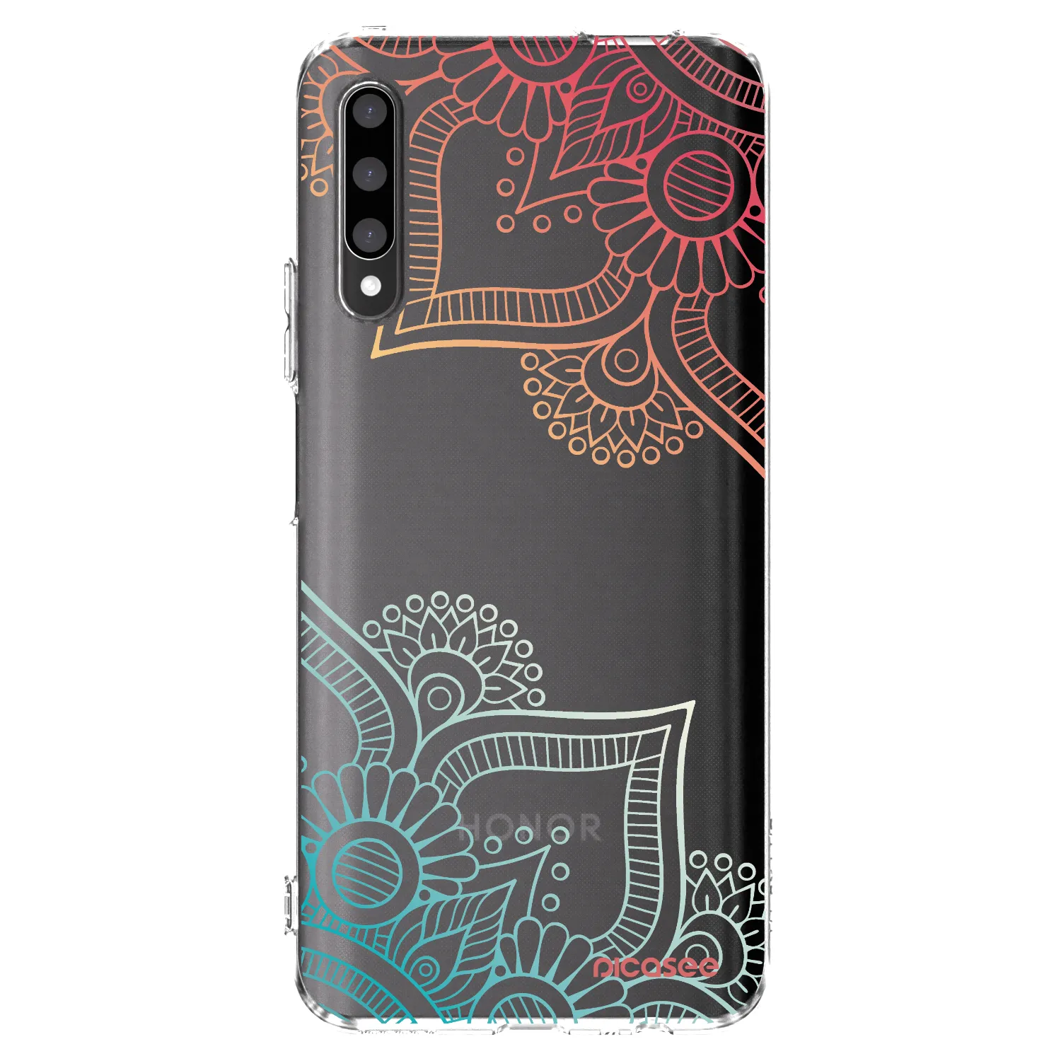 Picasee silikonový průhledný obal pro Honor 9X Pro - Květinový vzor