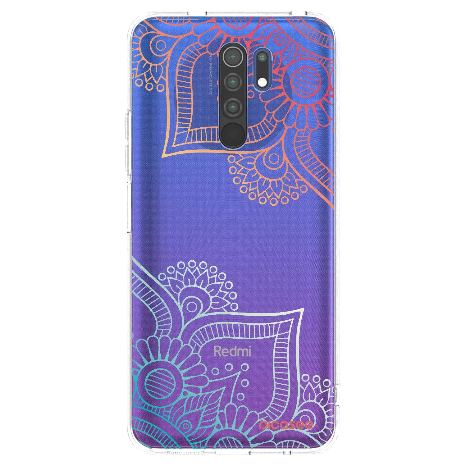 Picasee silikonový průhledný obal pro Xiaomi Redmi 9 - Květinový vzor