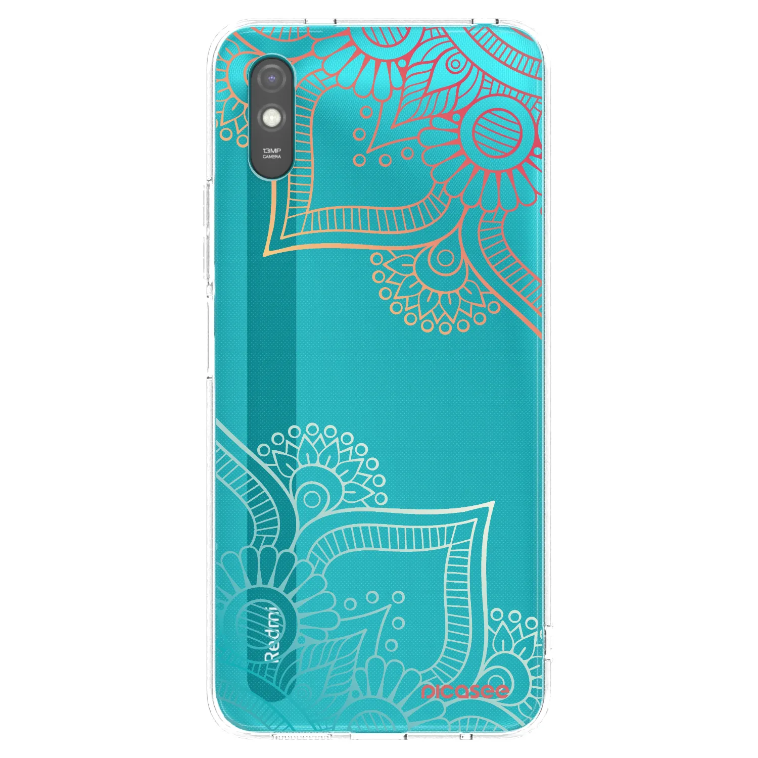 Picasee silikonový průhledný obal pro Xiaomi Redmi 9A - Květinový vzor