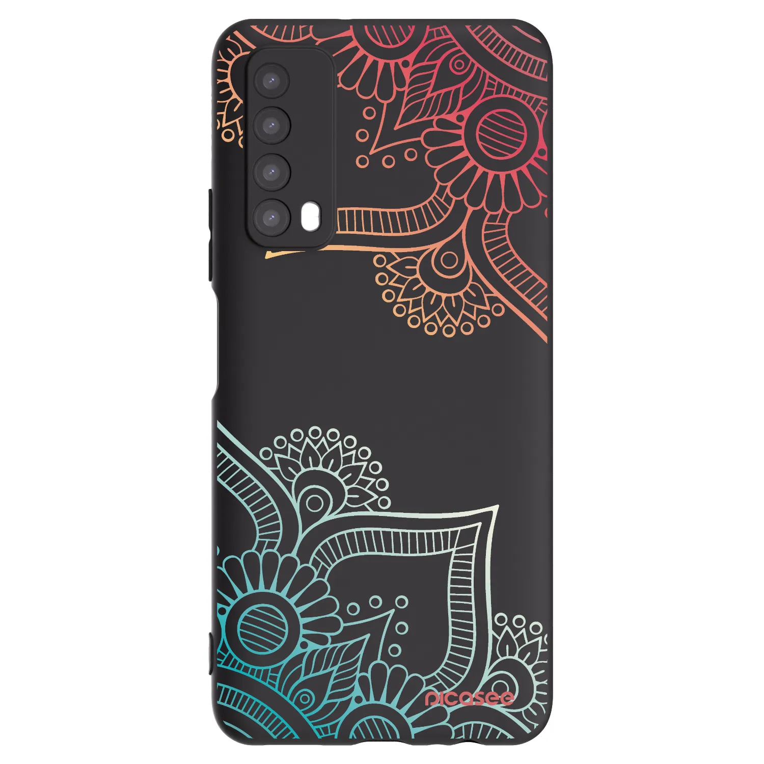 Picasee silikonový černý obal pro Huawei P Smart 2021 - Květinový vzor