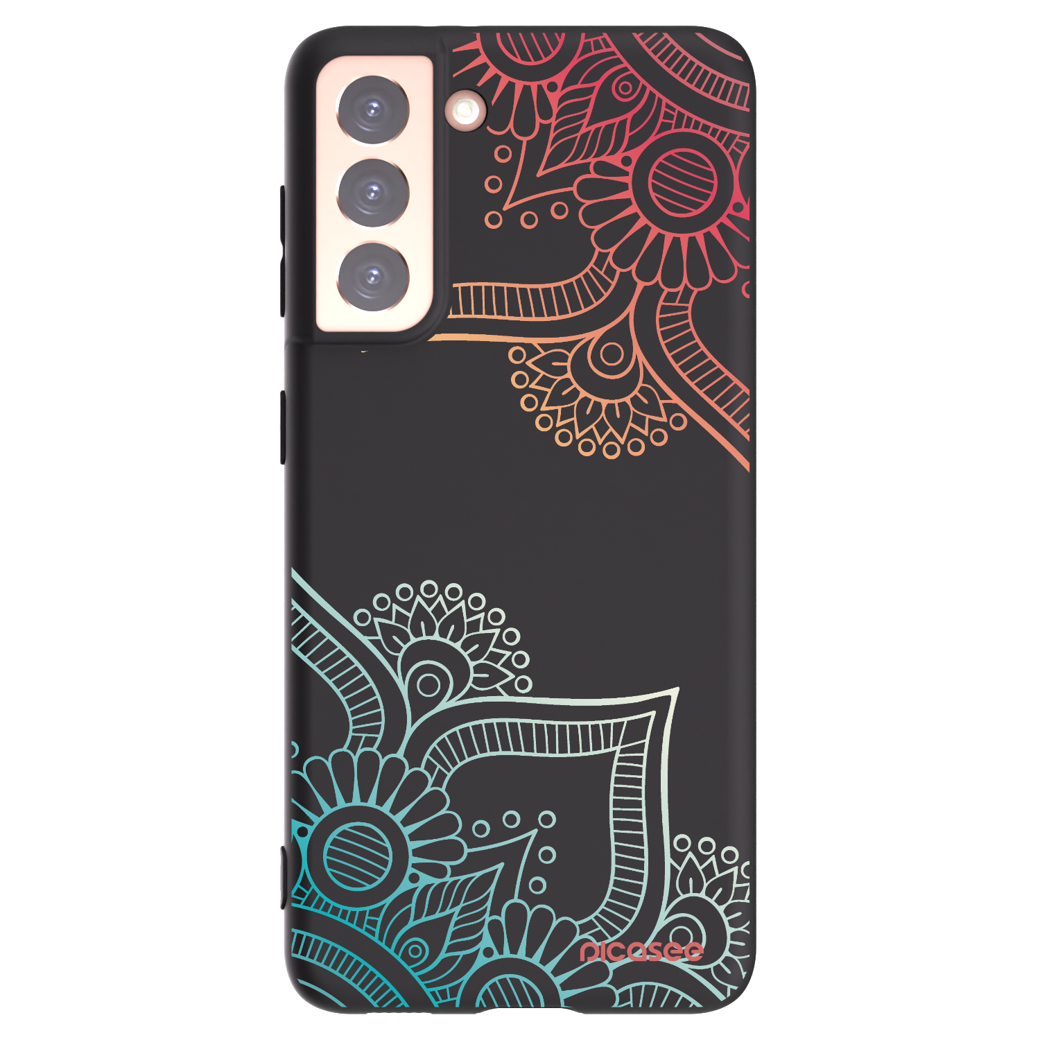 Picasee silikonový černý obal pro Samsung Galaxy S21 5G G991B - Květinový vzor