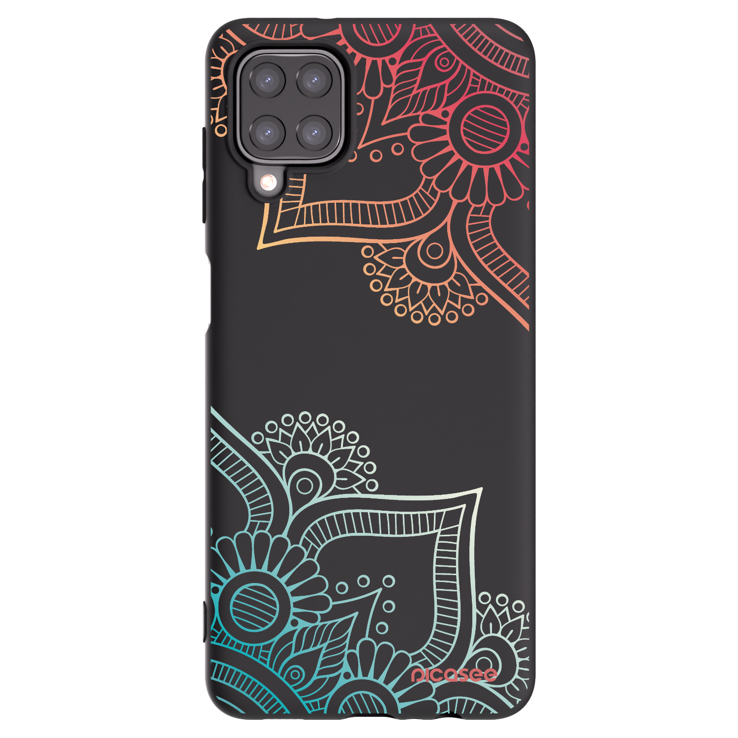 Picasee silikonový černý obal pro Samsung Galaxy A12 A125F - Květinový vzor