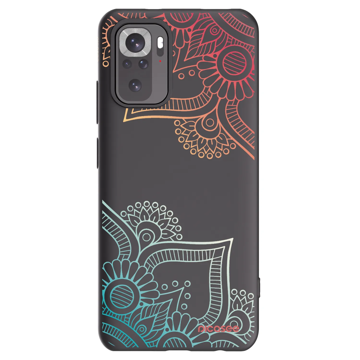 Picasee silikonový černý obal pro Xiaomi Redmi Note 10S - Květinový vzor
