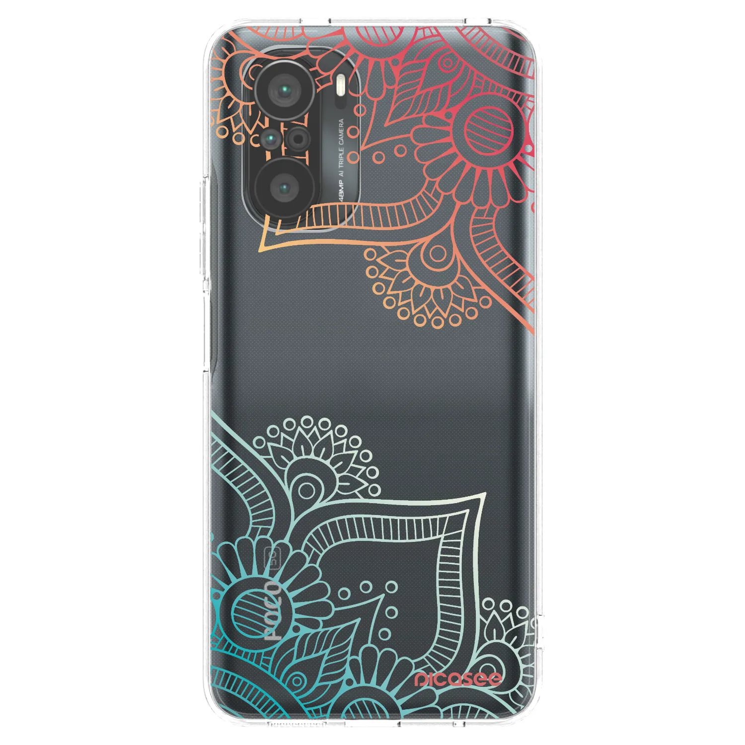 Picasee silikonový průhledný obal pro Xiaomi Poco F3 - Květinový vzor