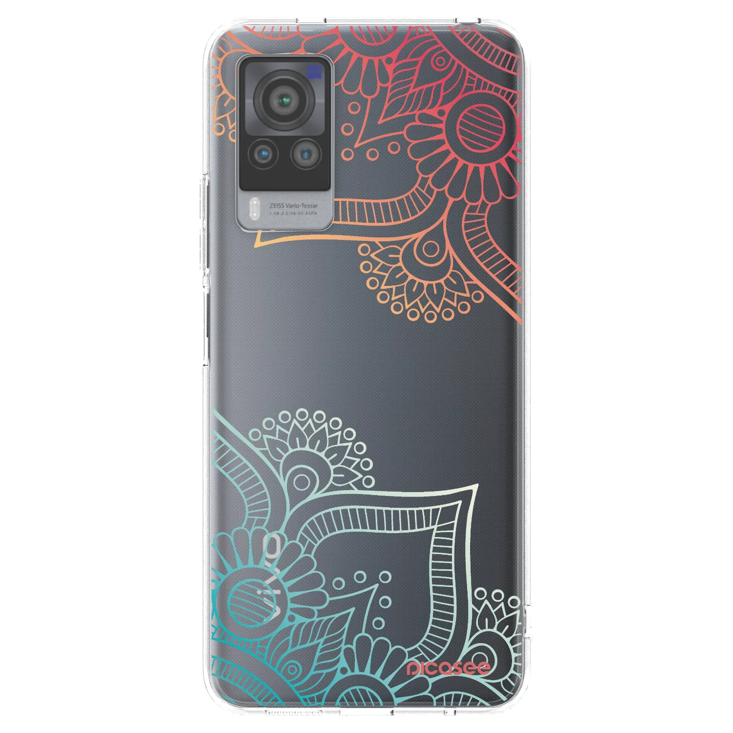 Picasee silikonový průhledný obal pro Vivo X60 Pro 5G - Květinový vzor