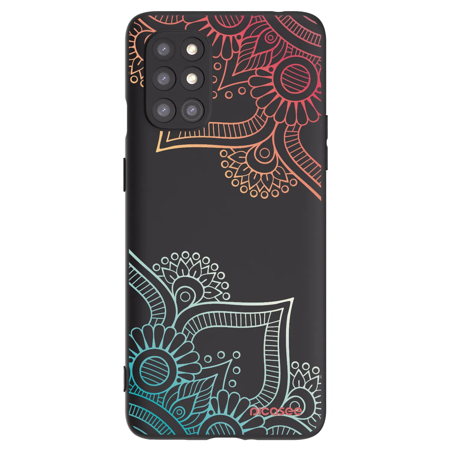 Picasee silikonový černý obal pro OnePlus 8T - Květinový vzor